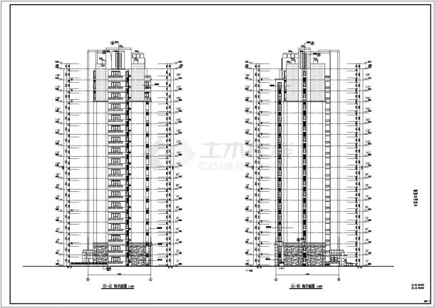 江苏某地18层剪力墙结构高层住宅建筑设计施工图纸-图二