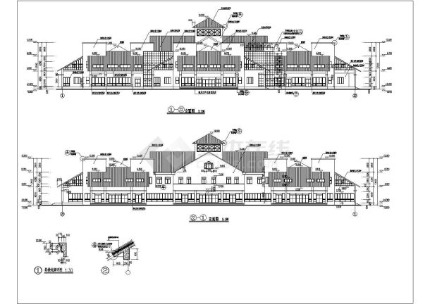 某地三层框架结构商业别墅建筑设计施工图纸-图二