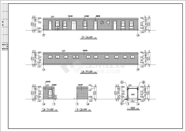 北京某中学一层砖混结构综合用房全套设计施工图纸-图二