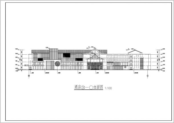 某地四层框架结构酒店建筑设计方案图纸-图一
