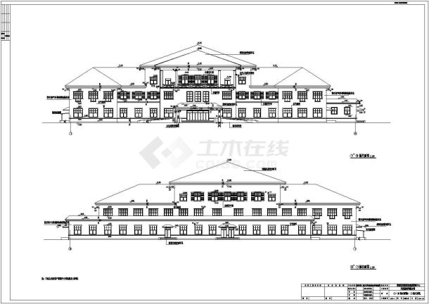 某地三层框架结构宾馆建筑设计施工图纸-图一