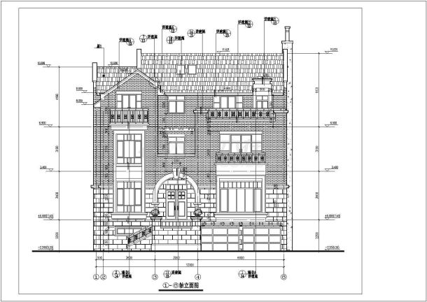 某小区三层英伦风格别墅建筑设计施工图-图一