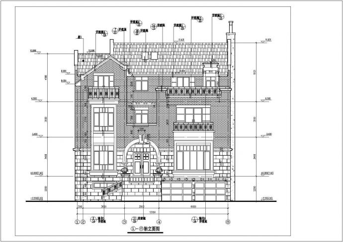 某小区三层英伦风格别墅建筑设计施工图_图1