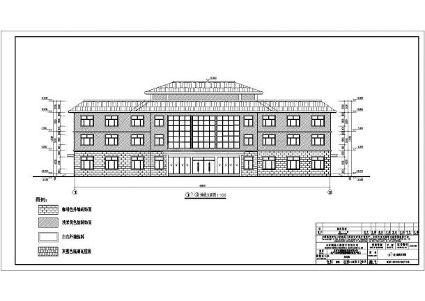 江西某地3层框架结构办公楼建筑设计施工图纸-图一