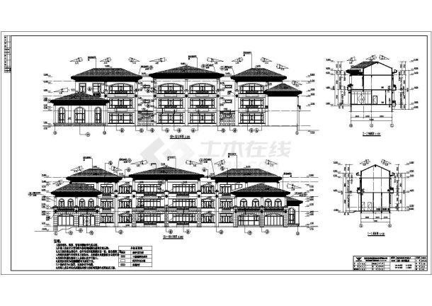 河南某地三层框架结构幼儿园建筑设计施工图纸-图二