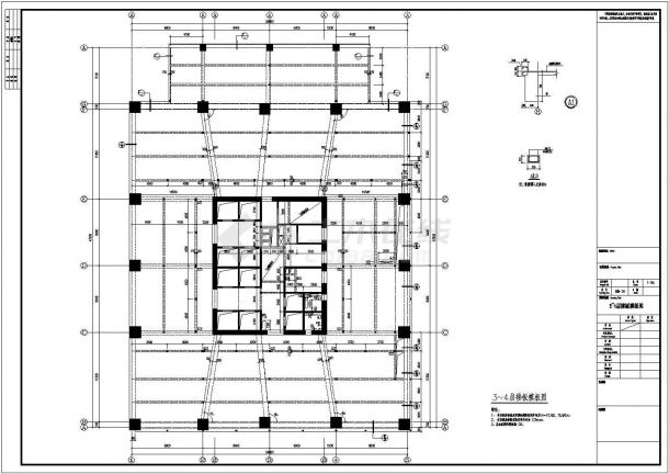 江苏某框筒结构办公楼建筑设计施工图纸-图二