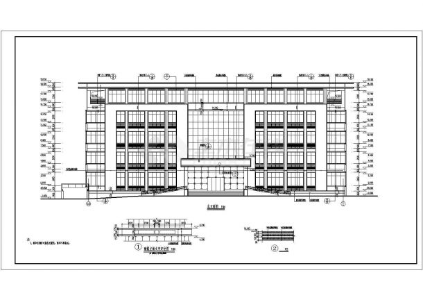 某地五层框架结构办公楼设计施工图纸-图二