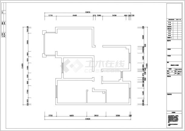 某地区综合住宅楼三室一厅设计方案图-图一