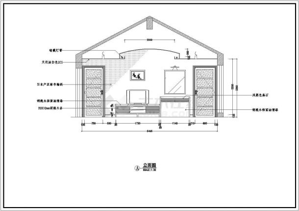 某地日式别墅装饰装修设计施工图纸-图一