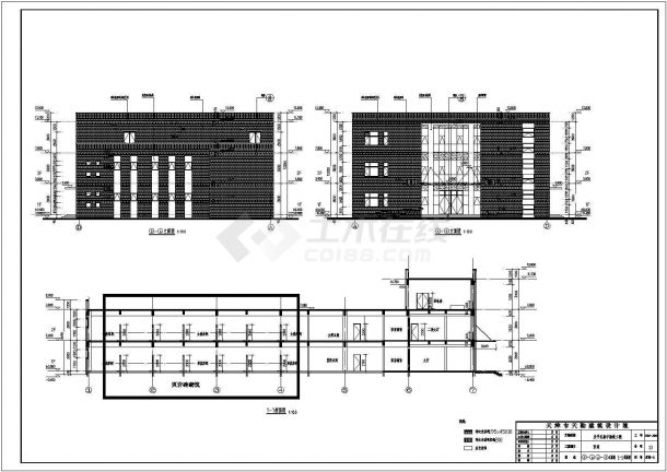 河北框架结构某中学浴室建筑施工图-图二