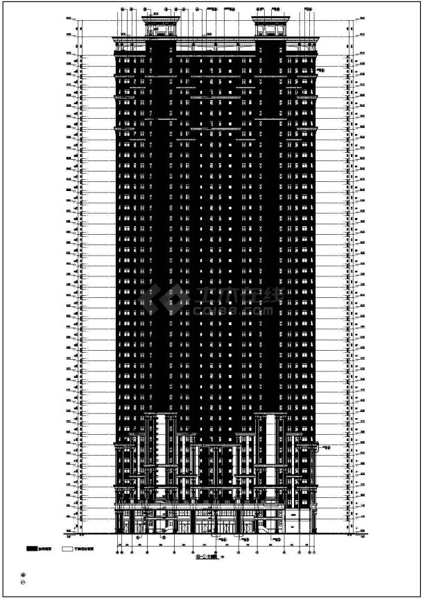 某地45层剪力墙结构高层住宅建筑设计施工图纸-图一