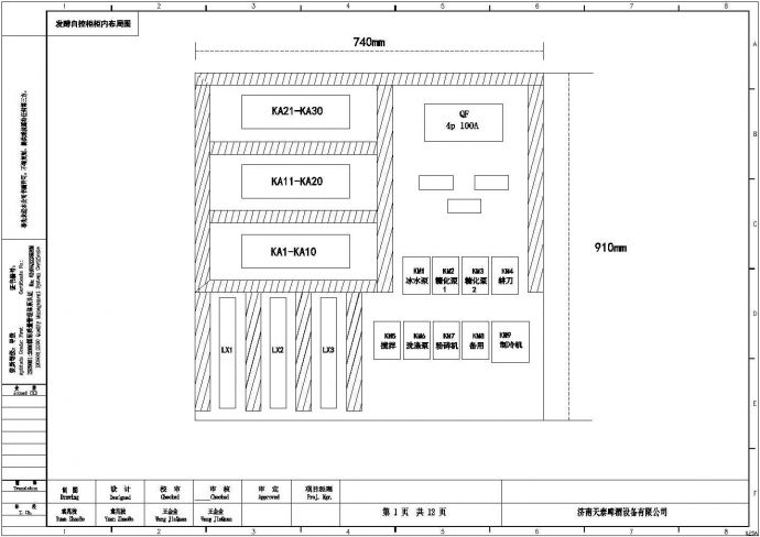啤酒设备控制柜布局图、外观图、主控系统及原理图_图1