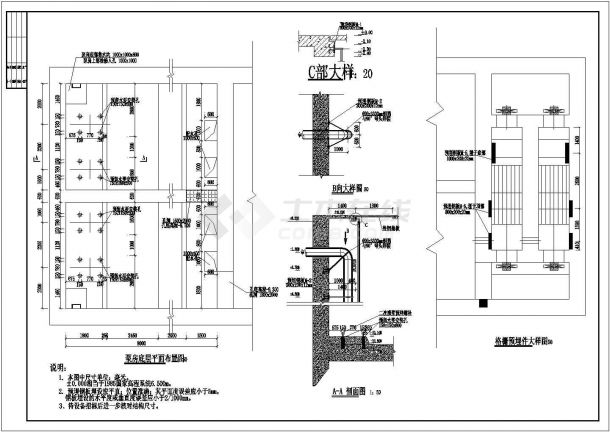 某地1层砌体结构5.5万吨/d的泵站水暖工艺详图-图二