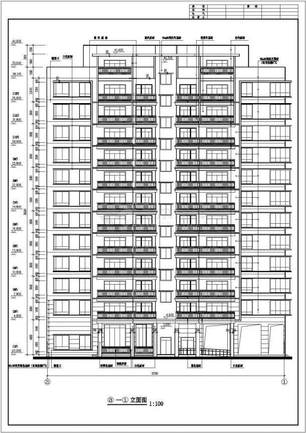某十二层一梯四户住宅楼建筑设计方案-图二