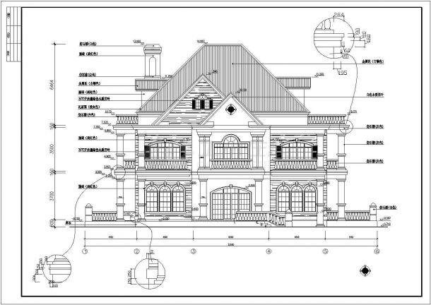 某二层带阁楼自建别墅建筑方案设计图-图一