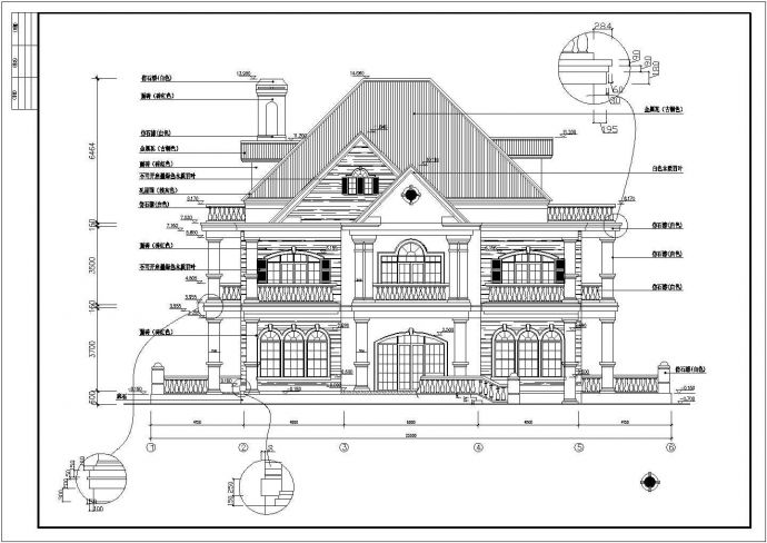 某二层带阁楼自建别墅建筑方案设计图_图1