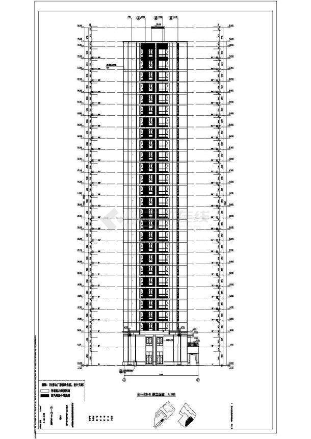某二十七层剪力墙结构住宅楼建筑设计方案图-图一