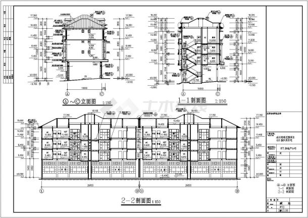 东莞市石碣镇4层联排别墅建筑设计施工图-图二