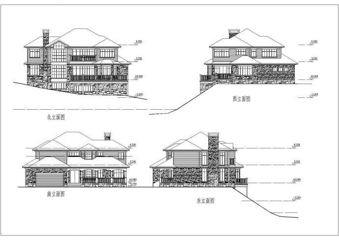 西安二层农村别墅设计方案，带效果图_图1
