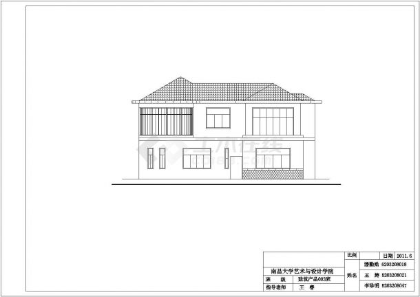 南昌二层农村别墅建筑设计方案图（含效果图）-图二