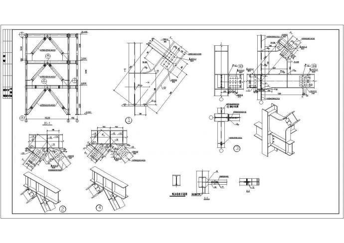 某三层钢框架结构宾馆设计施工图纸_图1