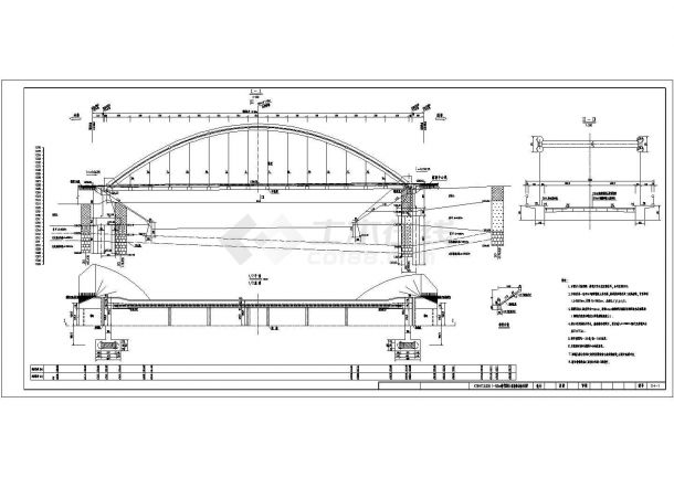 （10+80+10）m拱桥设计施工图纸-图一
