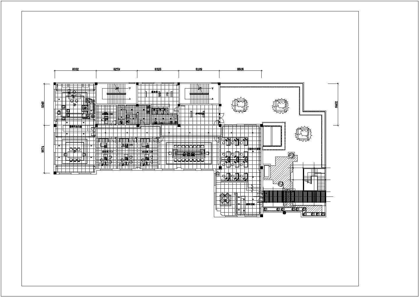 南京一层新筀溃口茶楼装修设计施工图