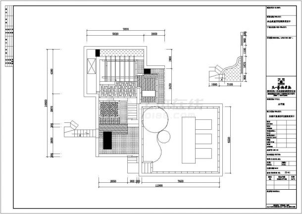 某屋顶花园景观施工图部分设计图纸-图二