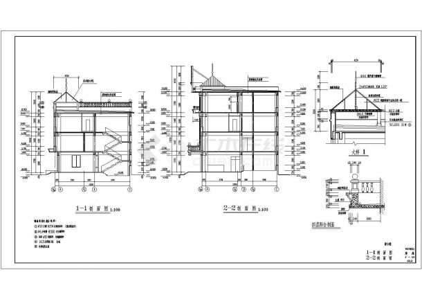 某地区四层综合办公楼建筑结构施工图-图一