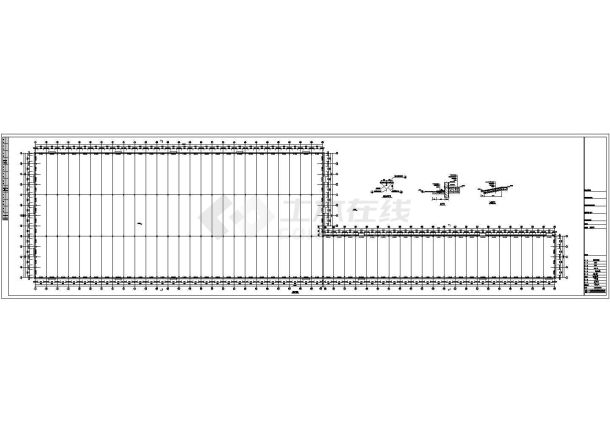 某90米跨门式刚架制板车间建筑结构施工图-图一