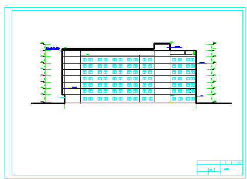 邯郸市某市政单位8千平米8层框架结构办公楼建筑设计CAD图纸-图一