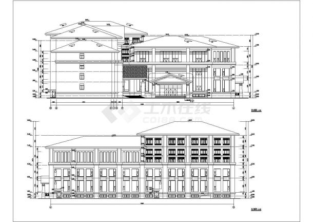 某五层框架结构欧式酒店建筑施工图-图二
