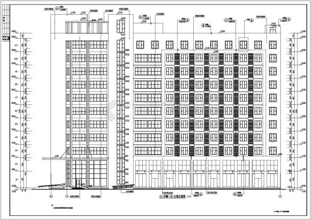 周口市某公司十一层框架结构办公楼建筑施工图-图二