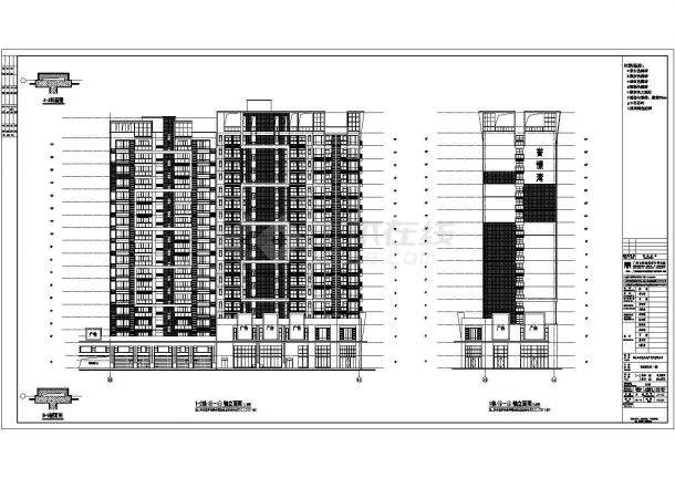 【广东】小区一期工程剪力墙结构住宅建筑图纸-图一