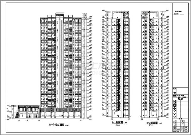 【上海】28层商住楼cad建筑设计方案图-图二