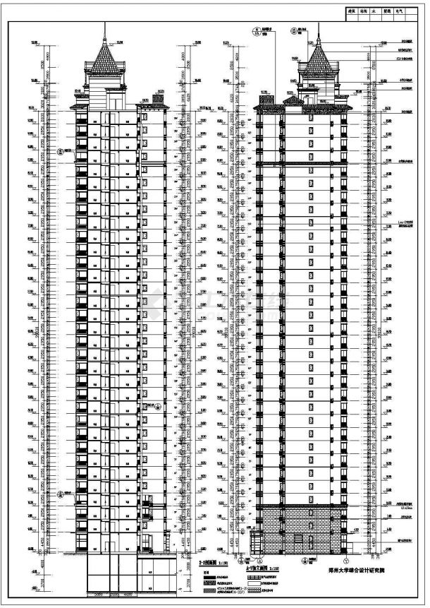 【郑州】某33层剪力墙结构住宅建筑施工图-图一