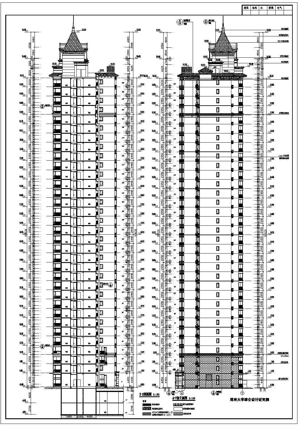 【郑州】某33层剪力墙结构住宅建筑施工图