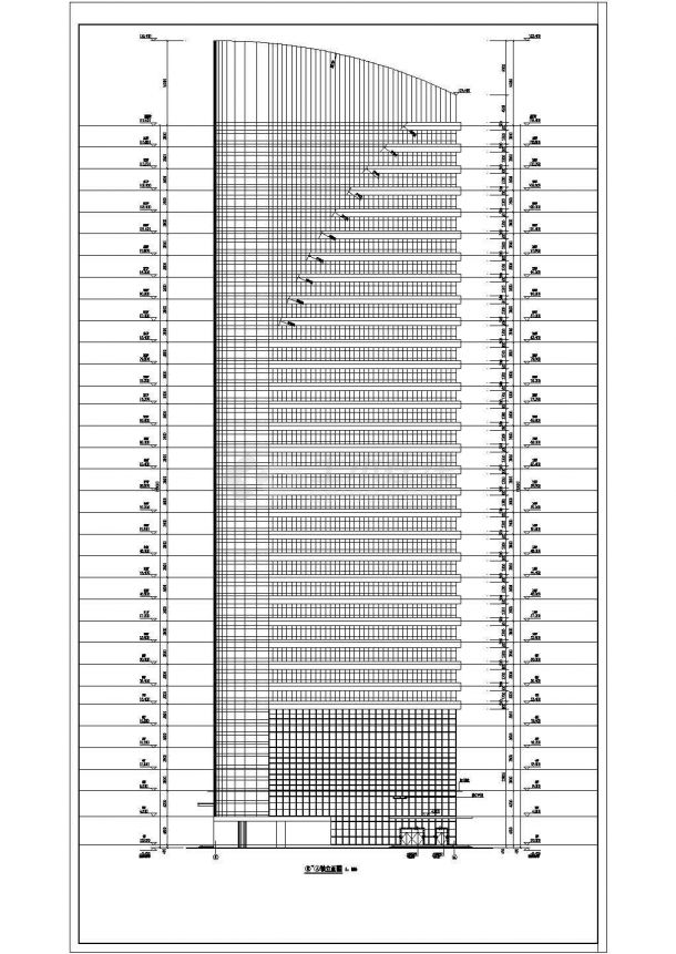 【湖北】工业大学框架结构高层办公楼设计方案图-图二