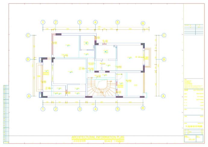 广东某别墅室内设计三楼施工图CAD_图1