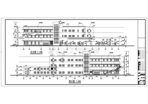 北京市某外国语学校框架结构食堂设计施工图-图一