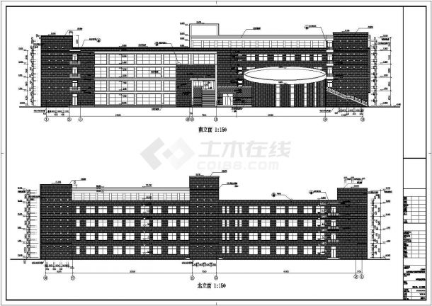 【北京】某外国语学校中学教学楼设计施工图-图二