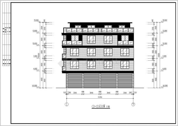 某市五层框架私人住宅建筑结构施工图-图二