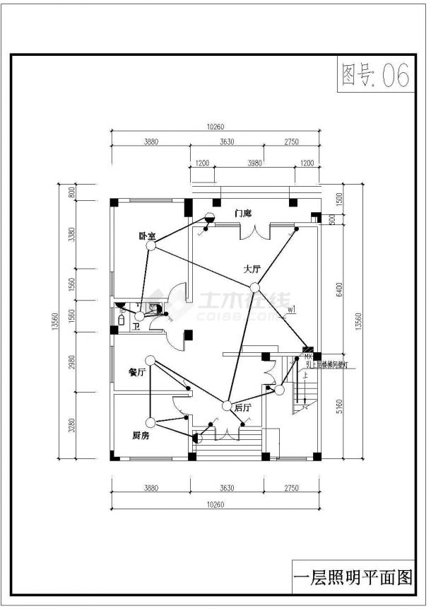某六层框架结构别墅电气设计施工图（包含强弱电防雷接地）-图一