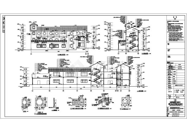 某地3层框架结构农家乐会所建筑施工图-图二