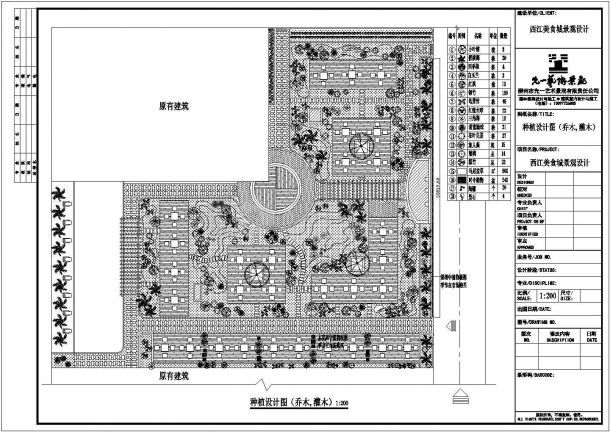 西江美食城景观园林设计全套施工图纸-图一