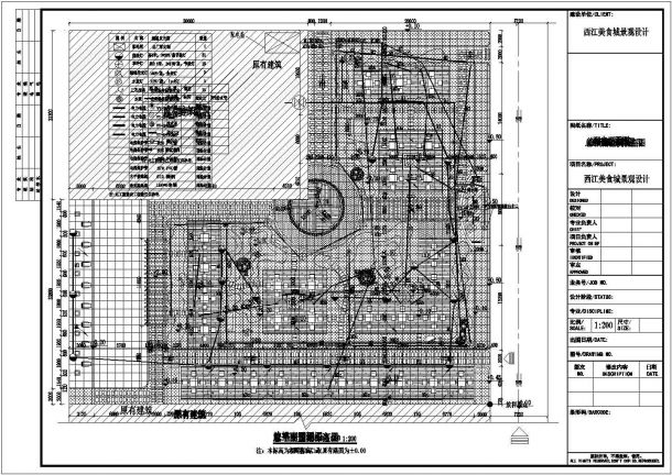 西江美食城景观园林设计全套施工图纸-图二