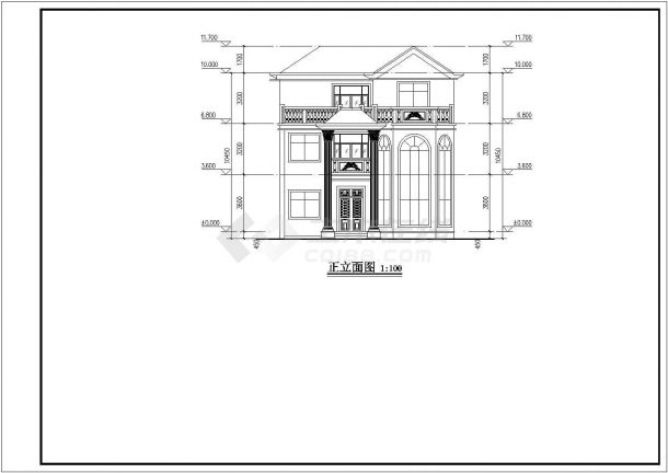 某二层半框架结构独幢别墅建筑设计方案-图一