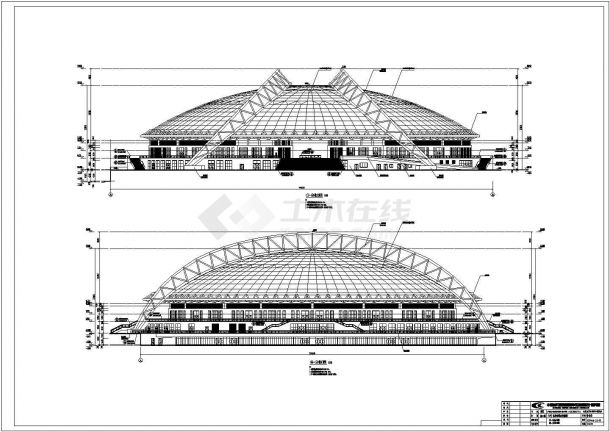 【四川】某地局部四层框架结构体育馆建筑设计施工图纸-图一
