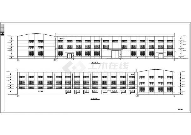 【沧州】某公司24米纵横跨混凝土排架单层厂房建筑施工图-图一