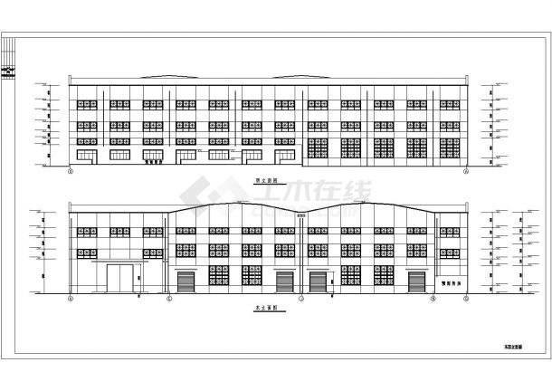 【沧州】某公司24米纵横跨混凝土排架单层厂房建筑施工图-图二